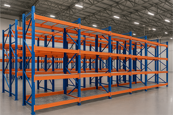 Double Deep Racking with Guide Rails