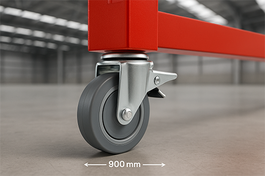 Lockable wheels for mobile units