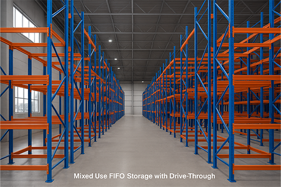 Mixed Use FIFO + LIFO Drive-Through Racking