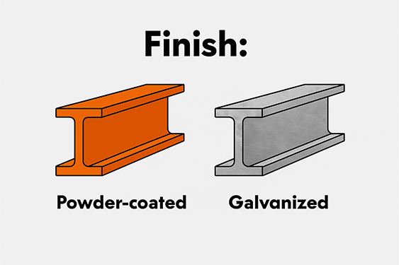 Powder-coated or galvanized